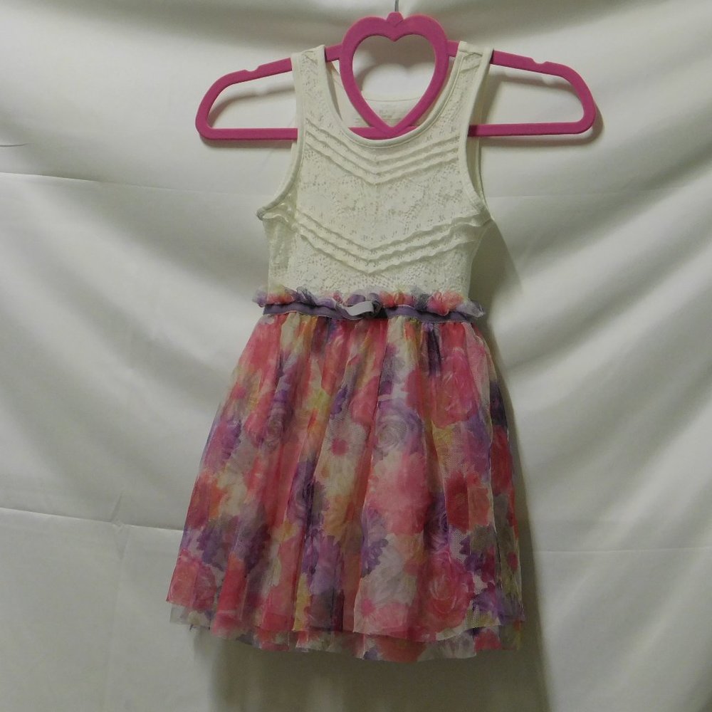 5/$25.00. est 1989 Place Dbl netting skirt lace bodice dress